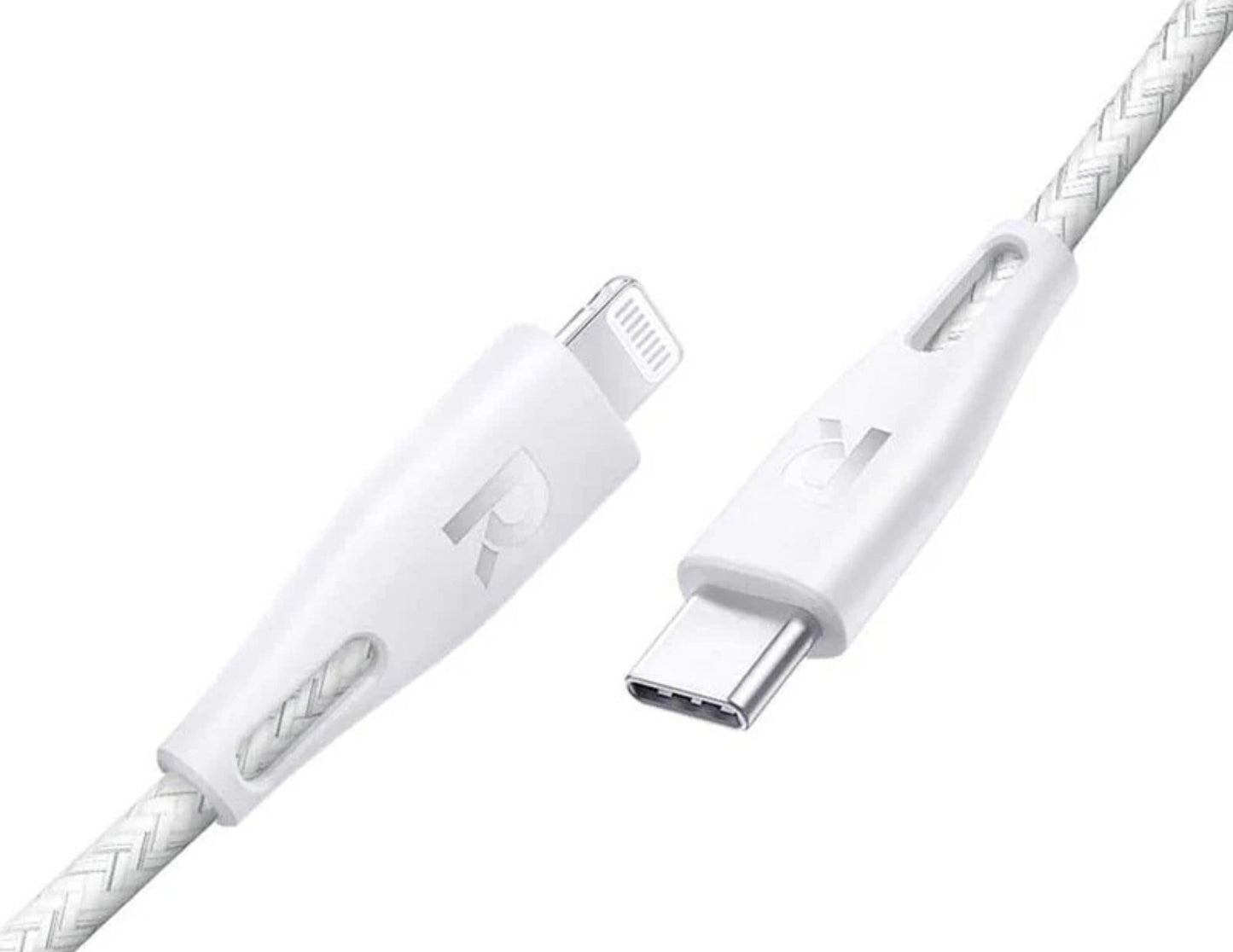 كابل RAVPower RP-CB1003 بطول 0.3 متر من النوع C إلى Lightning مضفر من النايلون - شحن سريع PD