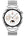 Silver watch with a detailed face on a white background