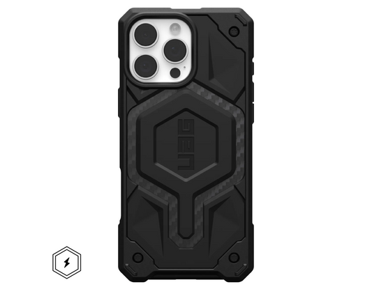 UAG Monarch Pro - Carbon Fiber MagSafe Case with Magnetic Ring Stand for iPhone 16 Pro Max