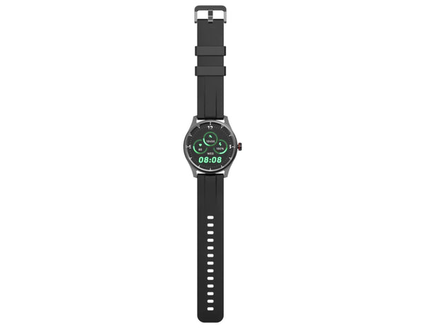 Smartwatch with a black strap on a white background