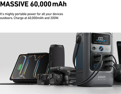 Anker SOLIX C200 DC Portable Power Station 60,000mAh (192Wh) 200W A17270Z1