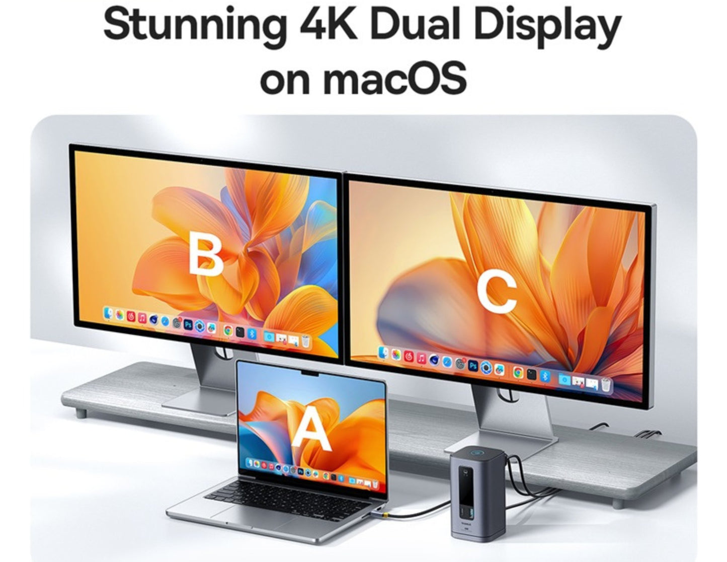 قاعدة إرساء Baseus Spacemate Series 10 في 1 (Mac) B00568102813-00 رمادية اللون