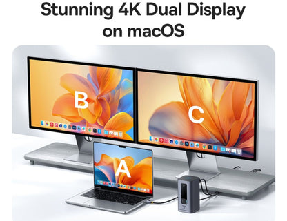 قاعدة إرساء Baseus Spacemate Series 10 في 1 (Mac) B00568102813-00 رمادية اللون