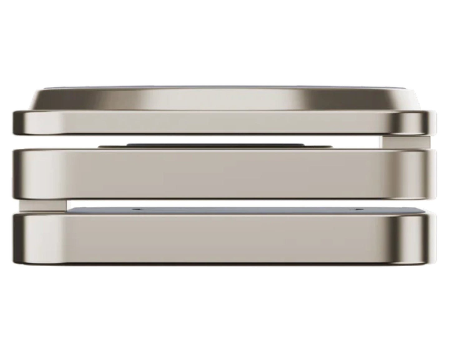 Metallic rectangular object on a white background