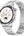 Silver smartwatch with detailed face on a white background