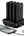 wst Black multi-device charging station with a smartphone being charged.