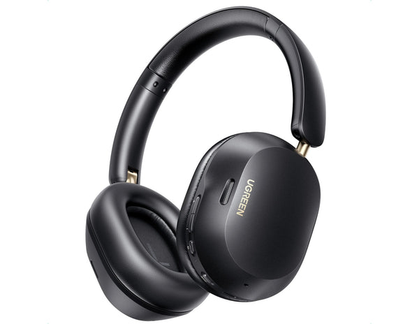 Black headphones with UGREEN branding on a white background