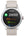 Smartwatch with a gray band displaying activity metrics on a white background