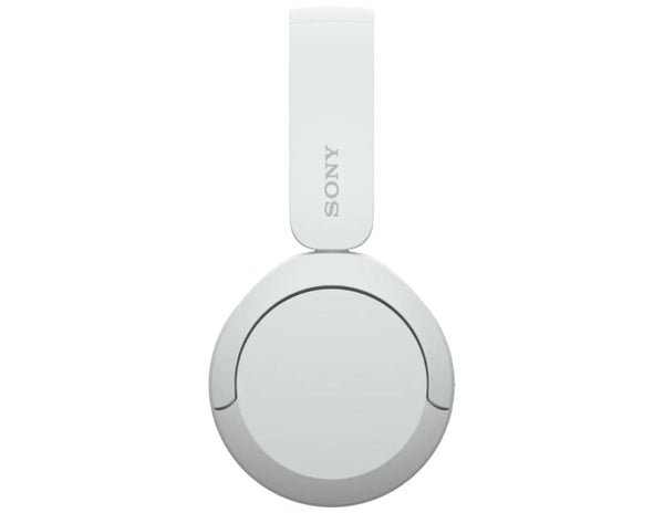 White Sony wireless earbud on a white background