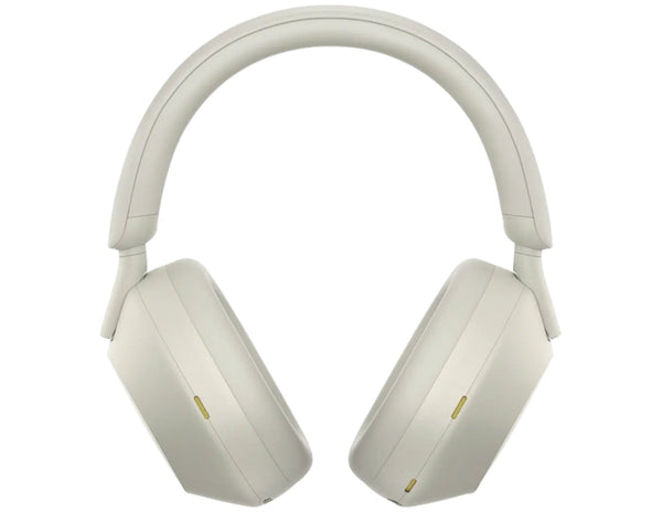 White over-ear headphones on a white background