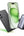 Smartphone with green screen, black phone case, and UGREEN Nexode 5000mAh 20W Power Bank with Built-in USB-C Connector – PB503 on a white background