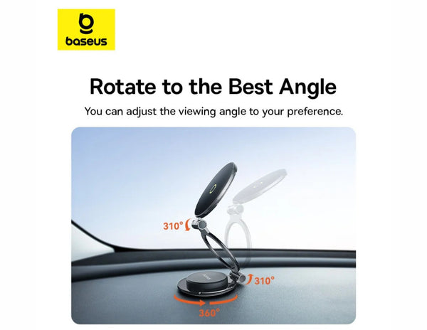 Baseus car phone holder with adjustable angles on a white background