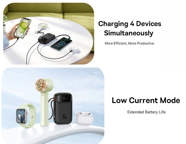 Charging station with multiple devices being charged, highlighting efficiency and productivity.