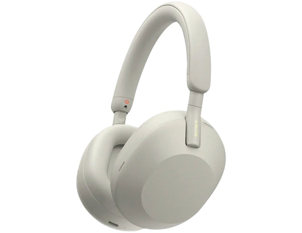 White headphones on a white background