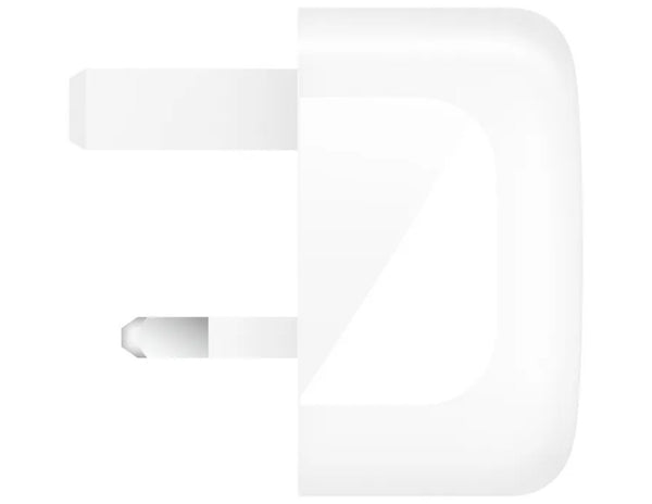 White USB-C to Lightning cable on a white background