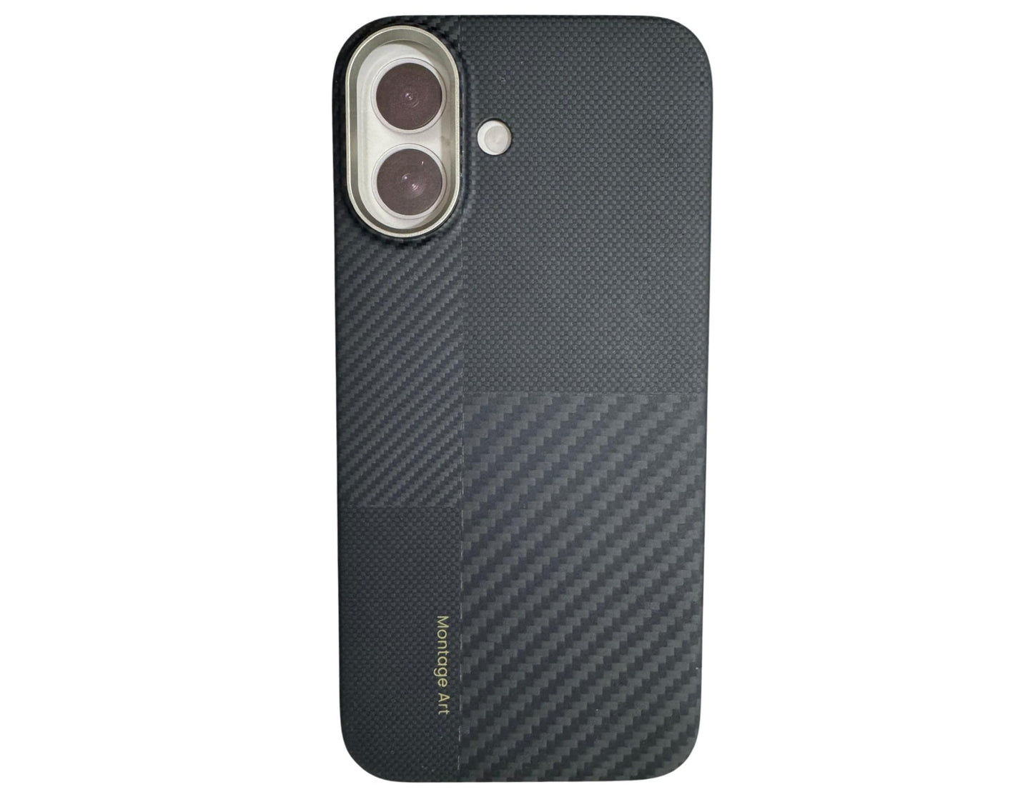Benks ArmorAir Montage Kevlar® Phone Case for iPhone 17 Series – Black with carbon fiber texture on a white background