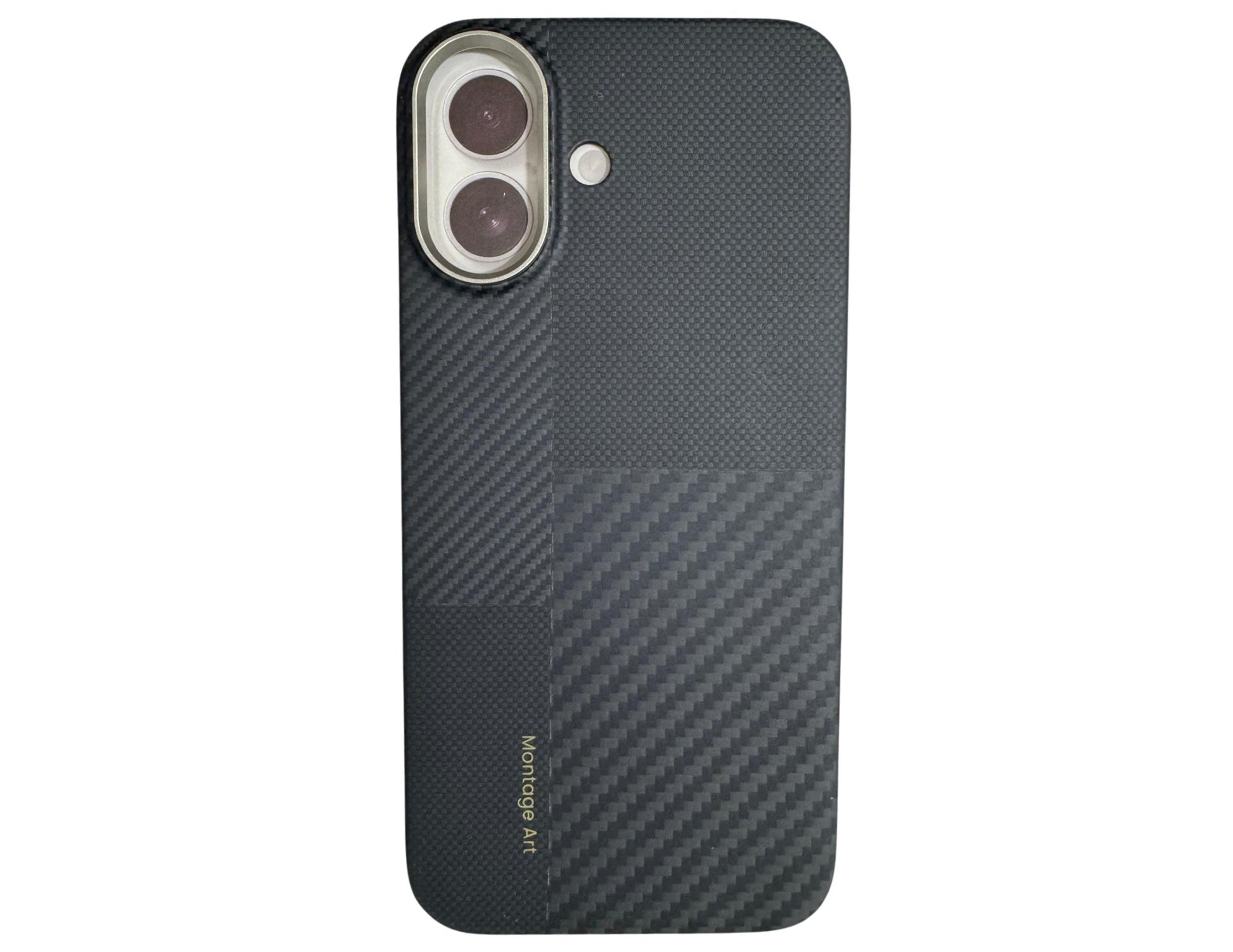 Benks ArmorAir Montage Kevlar® Phone Case for iPhone 17 Series – Black with carbon fiber texture on a white background