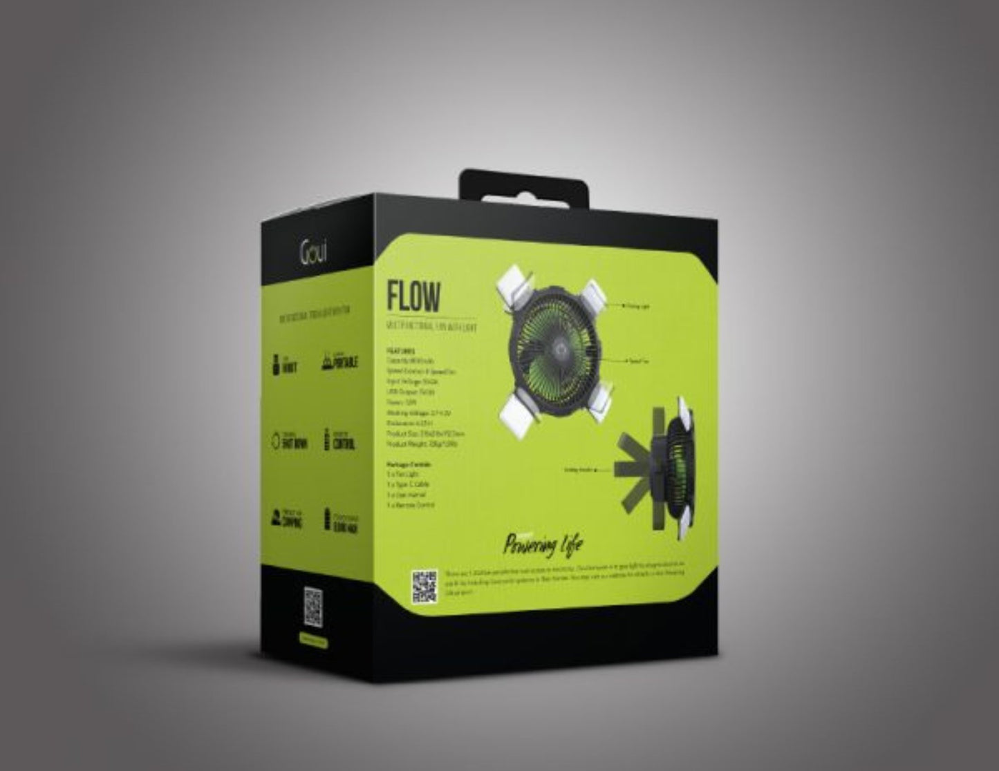 Goui Flow Multifunctional Fan Light + 3-in-1 Wireless Charger | Foldable, Portable & Powerful