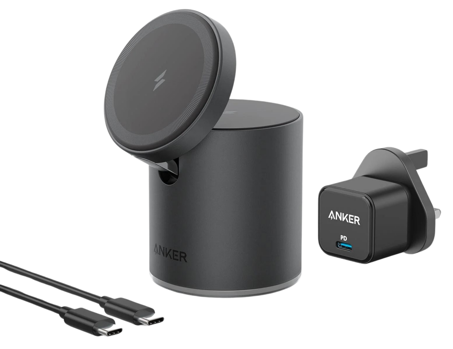 Anker Magnetic Wireless Charger, 623 MagGo 2-in-1 Charging Station with 20W USB-C Charger