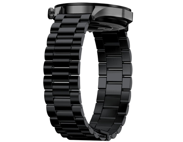 Black watch strap on a white background