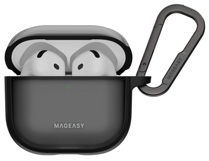 MagEasy Roam AirPods 4 Case MAPAP4174MT24 | Translucent Black & Gray