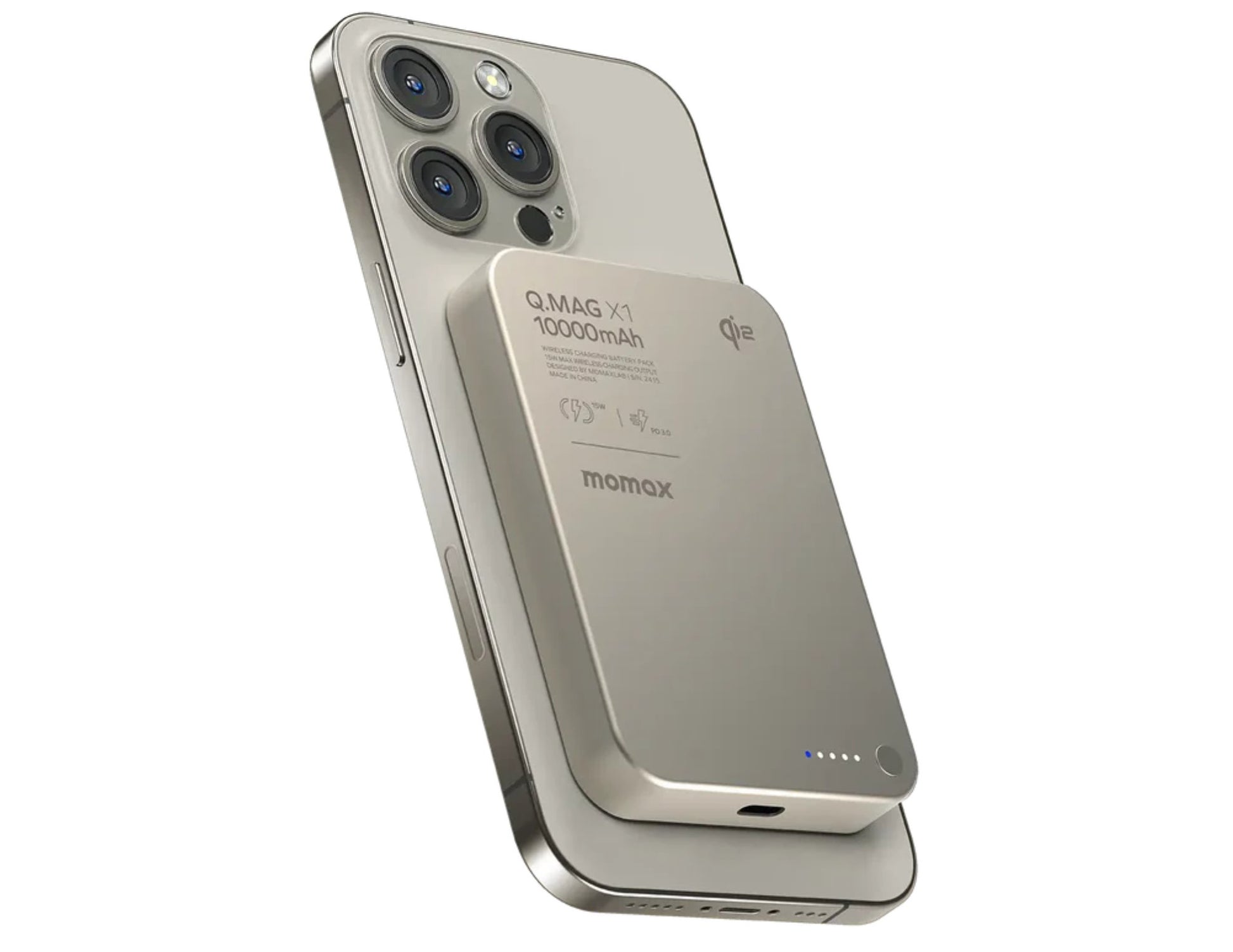Phone case with battery pack attached to a smartphone on a white background