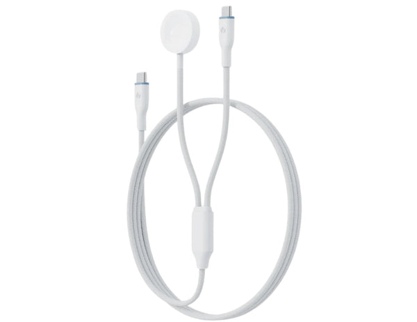 Energea Bazic Deuce 2-in-1 USB-C to USB-C with Integrated Apple Watch Charger – CBL-GCDCW-WHT180