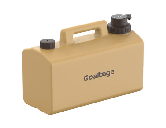 Beige Goaltage AquaPro Water Storage – GT-BKT01 (20L) with black cap and 'Goaltage' branding on a white background