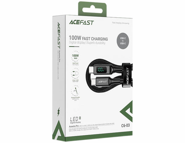 ACEFAST USB-C charging cable packaging on a white background