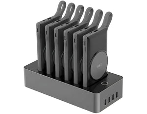 Black WST 6-IN-1 10000mAh Power Bank Docking Station – PB932W6M on a white background