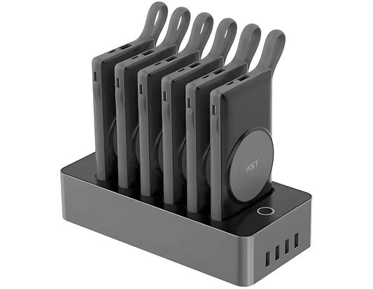 Black WST 6-IN-1 10000mAh Power Bank Docking Station – PB932W6M on a white background