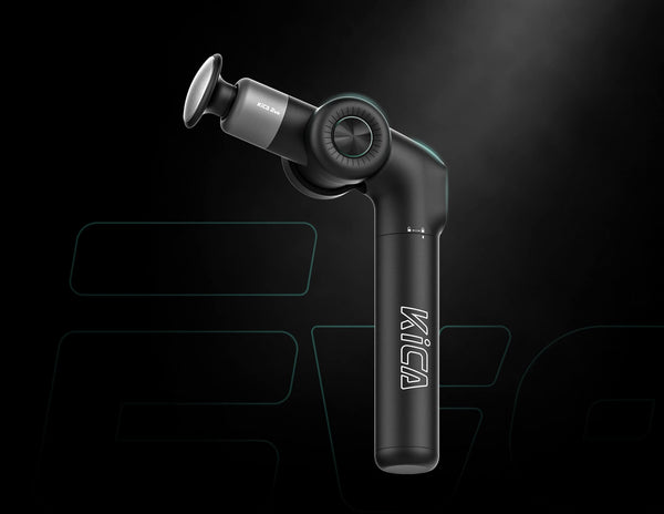 Kica Evo Fascia Massage Gun with visible brand logo on a dark background