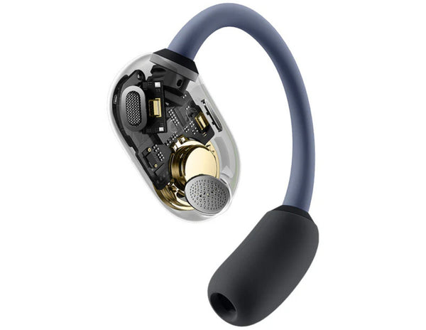 Close-up of a Baseus Eli Sport 1 Open-Ear TWS Earbuds A00064400121-00 Black on a white background