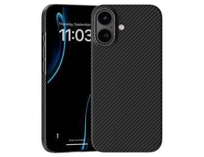Smartphone with a Benks ArmorAir 600D Kevlar® Case for iPhone 17 on a white background