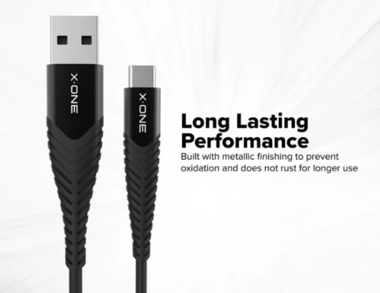 X.ONE Ultra Pro USB A To Type C Fast Charging Cable 1M Black