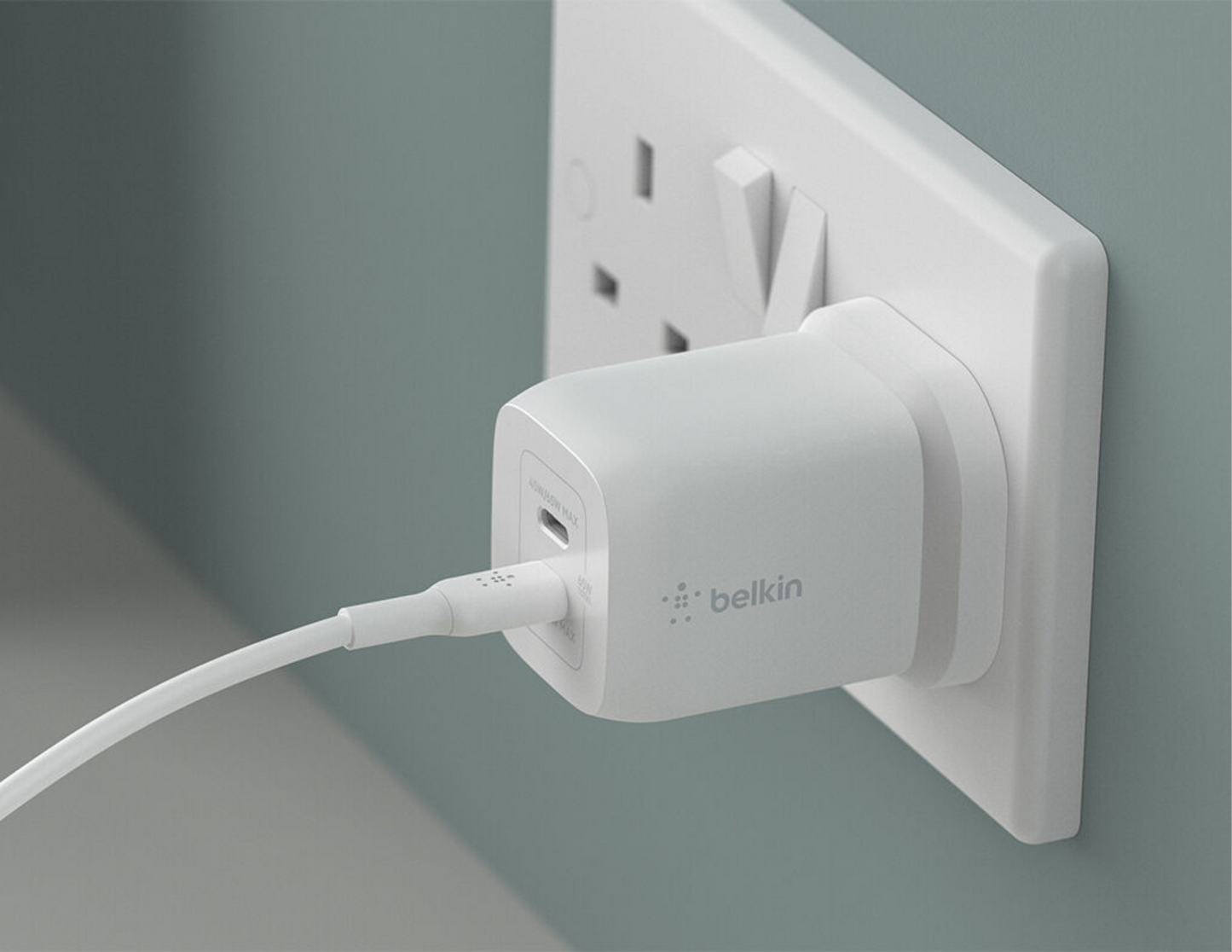 Belkin - BoostCharge Pro Dual USB-C GaN Wall Charger with PPS 65W