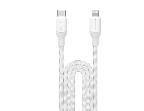 Momax 1-Link Flow CL+ USB-C to Lightning Braided Cable 2m (DL55D / DL55W) – MFi Certified Fast Charging Cable for iPhone & iPad