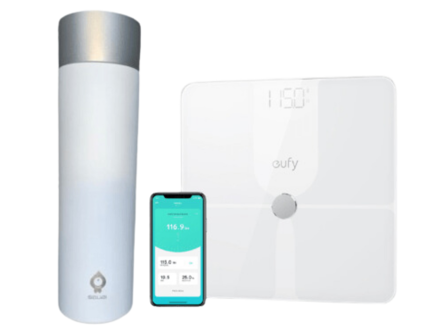 Health Package - SGUAI Smart Bottle & EUFY Smart Scale P1 with Bluetooth