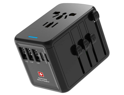 Swiss Military - 35W PD & QC Travel Charger - 5 Port Black