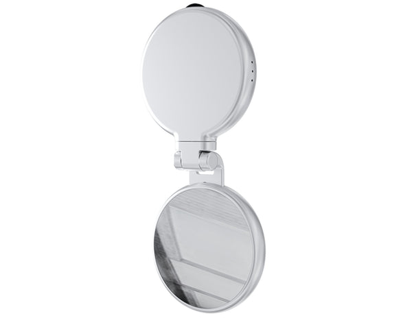 Round makeup mirror with a white background