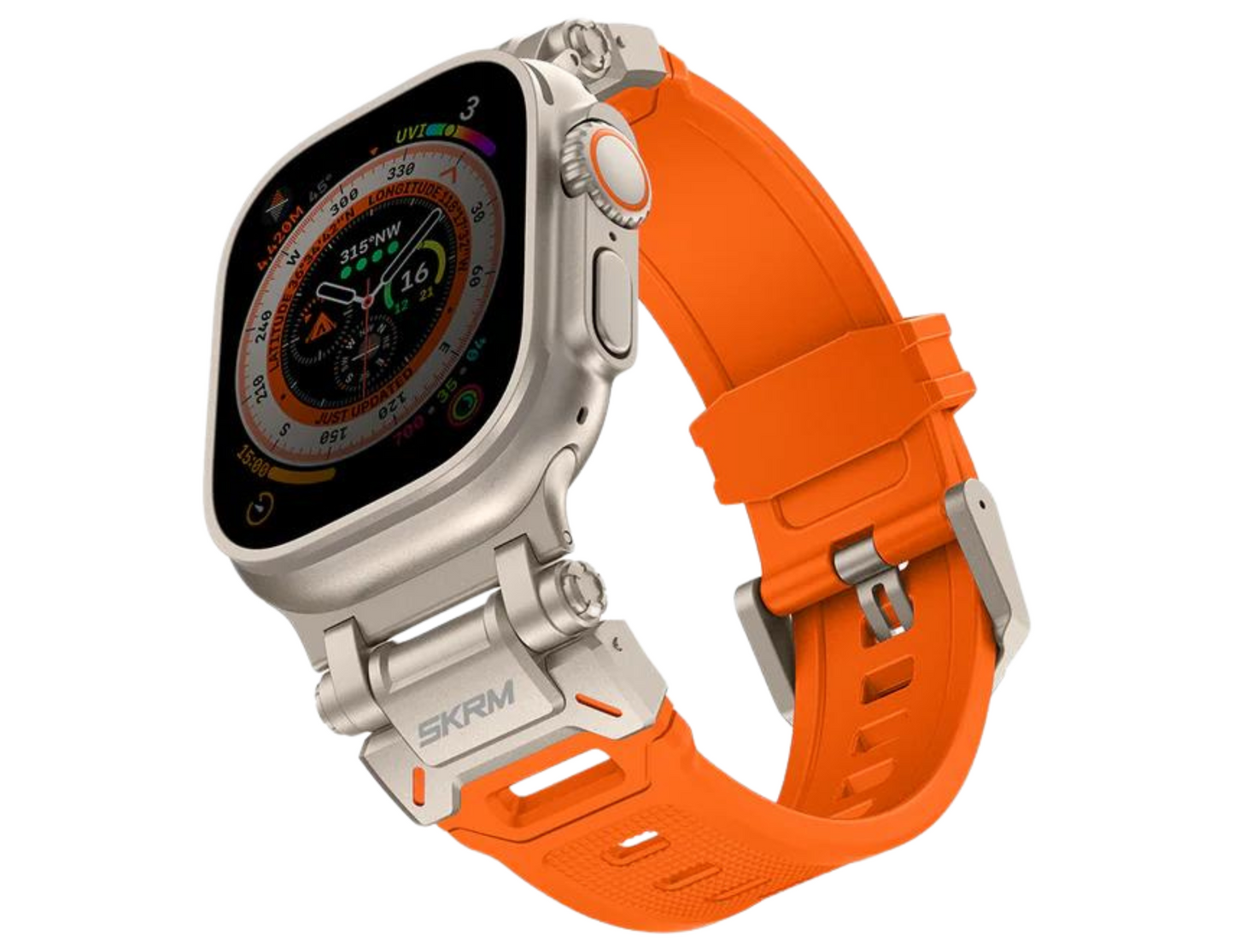 SkinArma Apple Watch Ultra Bands - Orange Red and Black