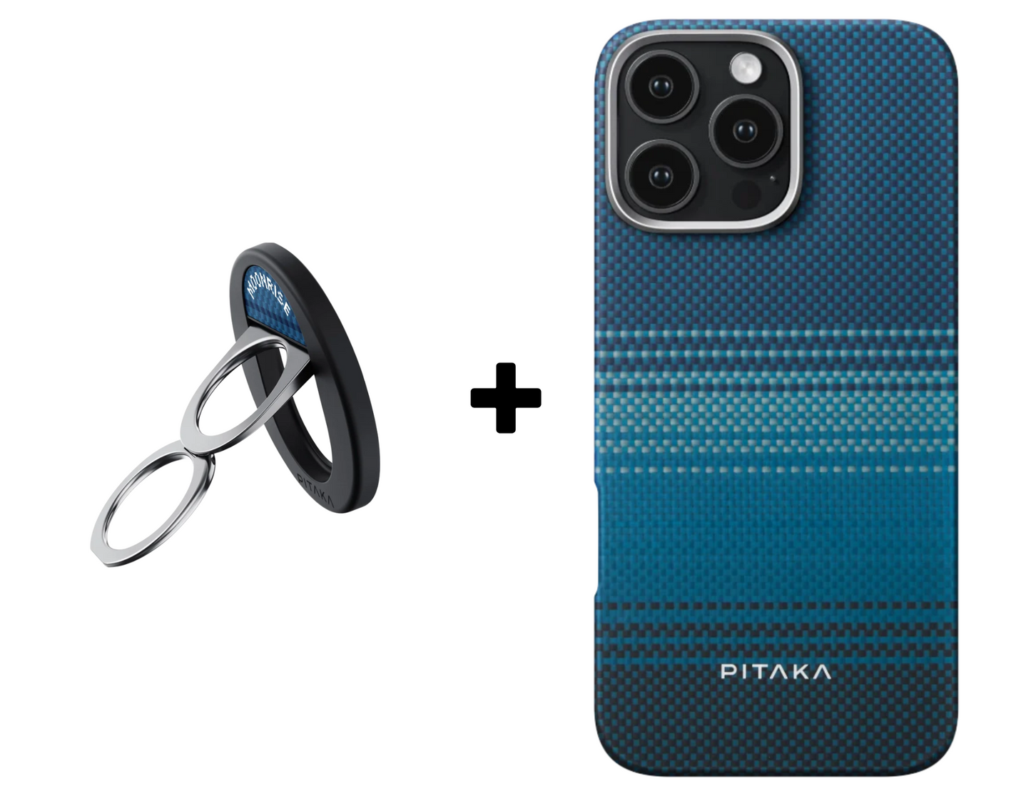 Pitaka Tactile Woven Case & Grip 3 Ring Holder for iPhone 16 Pro Max