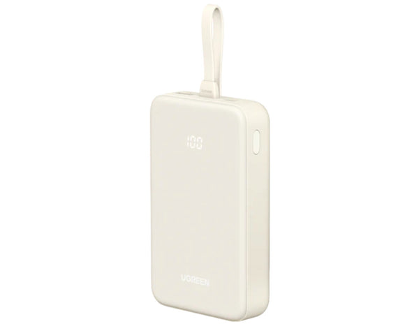 Ugreen Nexode 20000mAh Power Bank with Built-In USB-C Cable PB521 30W with a visible brand logo on a white background