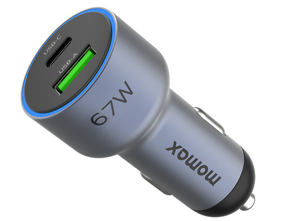 Momax MoVe | Dual-Port Car Charger + Charging Cable Type C to Type C (67W)