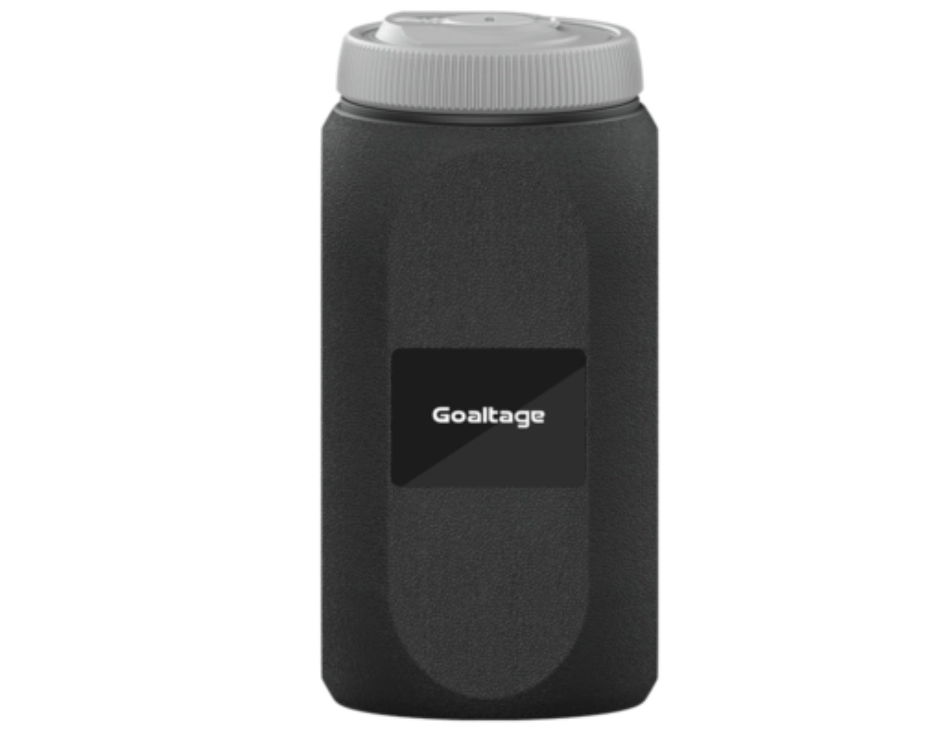Black Goaltage EcoSpray Portable Bidet – GT-BDT01-CMP water bottle with a gray cap on a white background