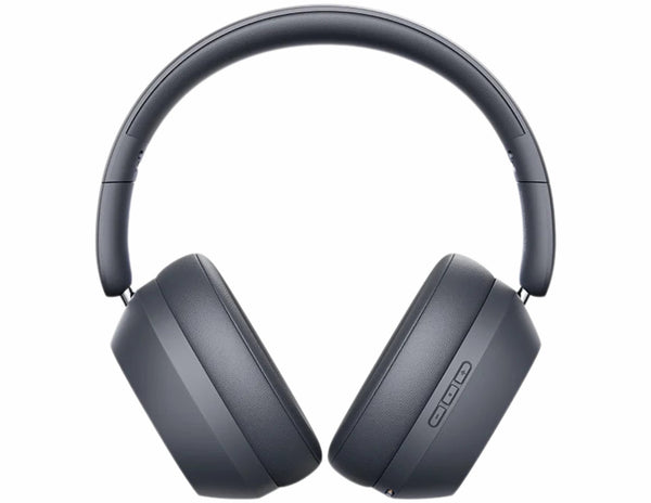 Gray over-ear headphones on a white background