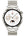 Silver watch with a detailed face on a white background