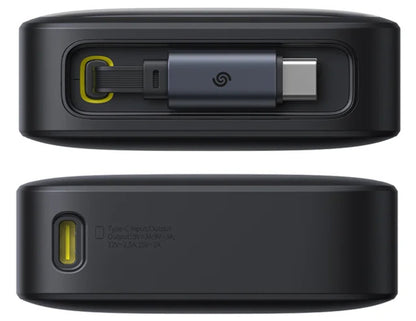 Black USB-C adapter with Type-C connector on a white background
