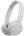 White Sony headphones on a white background