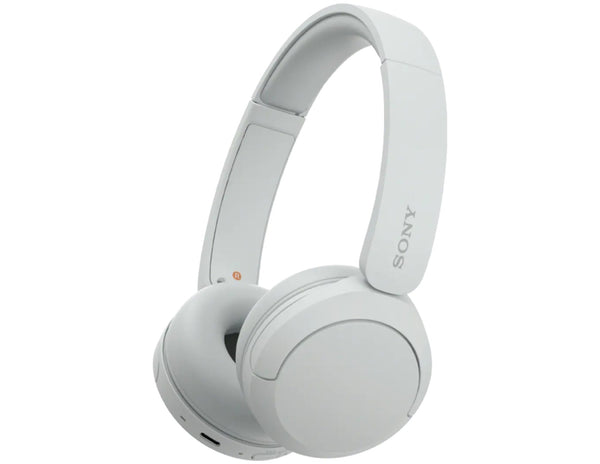 White Sony headphones on a white background